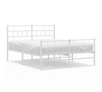 (with headboard & footboard, 160 x 200 cm) vidaXL Metal Bed Frame Bed Base with Headboard and Footboard White 107x203 cm