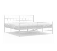 (with headboard & footboard, 183 x 213 cm) vidaXL Metal Bed Frame Bed Base with Headboard and Footboard White 107x203 cm