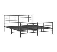 (with headboard & footboard, 183 x 213 cm) vidaXL Metal Bed Frame with Headboard Home Bed Base Bedstead Black 193x203 cm