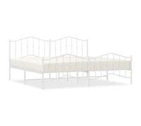 (with headboard & footboard, 200 x 200 cm) vidaXL Metal Bed Frame Home Bedroom Bed Base Mattress Foundation Bedstead