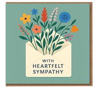 With Heartfelt Sympathy Card - Floral Envelope Illustration - Condolence Greeting Card to Offer Comfort and Support