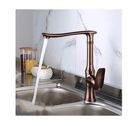 with Hot and Cold Water 176; Rotation Brass Faucet Hole Single Handle Deck Mounted Kitchen Sink Mixer Tap,Black Bronze(Antique)