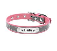 With ID Nameplate Reflective Adjustable Nylon Anti-lost Dog Cat Safety Collar For Shiba Inu Beagle Poodle Pug Chihuahua,A,XS