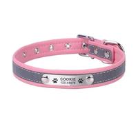 With ID Tag Nameplate Personalized Adjustable Anti-Lost Outdoor Reflective Cat Dog Collar For Shiba Inu Yorkshire Pug Chihuahua,A,XS