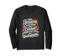 with Jesus in Her Heart and A Crochet Hook in Her Hand She Long Sleeve T-Shirt