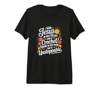 with Jesus in Her Heart and A Crochet Hook in Her Hand She Premium T-Shirt