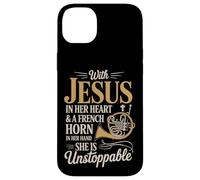 With Jesus In Her Heart French Horn Unstoppable Case for iPhone 14 Plus