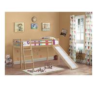 (With Kerri Mattress, With Slide) 3ft Wooden Mid sleeper In Natural With Or Without Slide