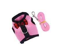 with Leash Ferret Dog Walking Kitten Running Vest Costumes for Bunnies Bunny Rabbit Bunny Soft Mesh Vest Leash Small Ani (Pink M)