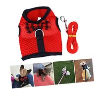 with Leash Ferret Dog Walking Kitten Running Vest Costumes for Bunnies Bunny Rabbit Bunny Soft Mesh Vest Leash Small Ani (Red M)