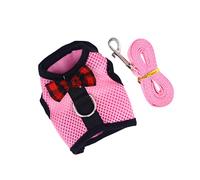 with Leash Ferret Dog Walking Kitten Running Vest Costumes for Bunnies Bunny Rabbit Bunny Soft Mesh Vest Leash Small Ani (Pink L)