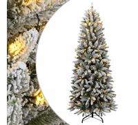 (with led, 180 cm) vidaXL Artificial Christmas Tree with Flocked Snow Christmas Decoration PVC&PE