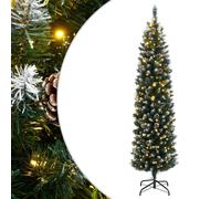 (with led, 180 cm) vidaXL Artificial Slim Christmas Tree with Stand Xmas Tree Decoration PVC