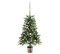 (with leds&rose gold balls) vidaXL Artificial Pre-lit Christmas Tree with Ball Set Artificial Tree Green