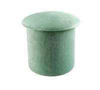 with Lid, Round Comfortable Rest Pouffe Bench Big Capacity Storage Box Change Shoes Step Stool Seat (Color : Green, Size : 36×36cm)