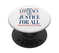 With Literacy And Justice For All Read Banned Books Activist PopSockets Adhesive PopGrip