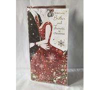 With Love Brother And & Fiancee At Christmas Card Couple/Snowflakes Gems/Foil Detail(PRELUDE40430)
