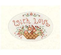 with Love' Card kit - Complete Cross Stitch kit on 16 Ivory aida