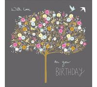 With Love Floral Tree Foiled Birthday Greeting Card Woodmansterne Cards