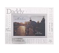 With Love - Glass Picture Frame 3D - Daddy - 6" x 4" - Horizontal Single Aperture Free-Standing Easel Back - Memories, Keepsake, Mum, Dad & Kids, Home Gifting & Homeware - H: 17 x W: 22cm.