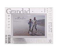 With Love - Glass Picture Frame 3D - Grandad - 6" x 4" - Horizontal Single Aperture Free-Standing Easel Back - Memories, Keepsake, Mum, Dad & Kids, Wedding Gifting & Homeware - H: 22 x W: 17cm.