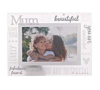 With Love - Glass Picture Frame 3D - Mum - 6" x 4" - Horizontal Single Aperture Free-Standing Easel Back - Memories, Keepsake, Mum, Dad & Kids, Home Gifting & Homeware - H: 22 x W: 17cm.