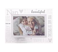 With Love - Glass Picture Frame 3D - Nan - 6" x 4" - Horizontal Single Aperture Free-Standing Easel Back - Memories, Keepsake, Mum, Dad & Kids, Home Gifting & Homeware - H: 22 x W: 17cm.