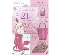 With Love Granddaughter On Your 21st Birthday card