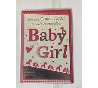 With Love Granddaughter On Your Christening Day Granddaughter's Christening Day Card Pink/Silver Animals/Words Foil Detail(PH35649)