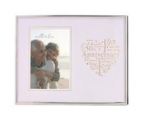 With Love Heart Photo Frame 4" x 6" - Wedding Gift, Silver-Finished Keepsake for Milestone Anniversaries (50th Anniversary, Silver, 4X6)