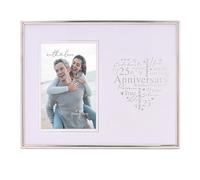 With Love Heart Photo Frame 4" x 6" - Wedding Gift, Silver-Finished Keepsake for Milestone Anniversaries (25th Anniversary, Silver, 4X6)