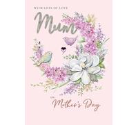 With Love Mum Love Birds Bouquet Mother's Day Large Greeting Card