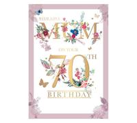 with Love Mum On Your 70th Birthday Card - Verse - 9 x 6.25 Inches - Words and Wishes
