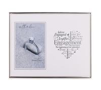 With Love - Silver Heart Frame 4" x 6" - Engagement - Horizontal Single Aperture Free-Standing Easel Back Frame - Wedding, Wife, Husband, Ceremony, Matrimony Gifting & Homeware - H: 25 x W: 21cm.