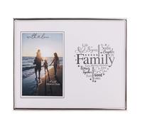 With Love Silver Heart Frame 4" x 6" - Family With Love Silver