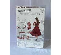 With Love To A Wonderful Daughter Christmas Wishes Christmas Card Lady In Red Dress/Dressing Table(PH45212A)