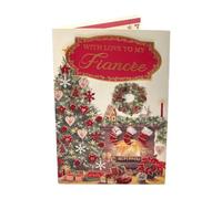 With Love To My Fiancee Amazing Decorated Room Design Christmas Card