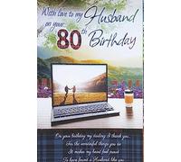 With Love To my Husband On Your 80th Birthday Card Lovely Verse