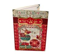 With Love To My Wife Birds On Baubles Design Christmas Card