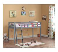 (With Lucy Mattress, No Slide) 3ft Wooden Mid Sleeper In Grey With Or Without Slide