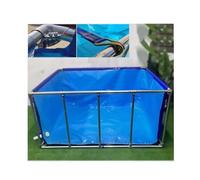 With Metal Bracket Large Fold Aquarium Transparent Aquarium Pool Pond Transparent Viewing Window For Breeding Koi Agricultural, Easy To Install (Color : Blue+Clear, Size : 200X100X60CM)