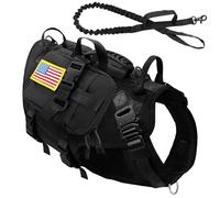 With Metal Buckle No Pull Military Tactical Dog Harness Service Dog Training Hiking Hunting Harness And Leash Set For Medium To Large Dogs,E,M