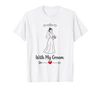 with My Groom Matching Couple Wedding Honeymoon Bride T-Shirt