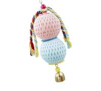 With natural grass texture and metal sound features, this hanging bird accessory is designed for conua, finch and sex cockatiel to promote animal chewing play
