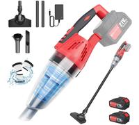 (With One Battery) Cordless Car Vacuum Cleaner Car Hoover Hand Held Vacuum Portable Hoover with LED Light, 5500PA Suction