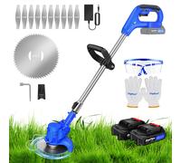 (With one Battery) Cordless Grass Trimmer Strimmer Edger Powerful Lightweight 21V with Battery for Lawn Garden Pruning