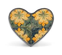 With Orange Pattern Button Pin Heart Shape Alloy Lapel Pins Badges Novelty Funny Enamel Pins Personalized Pinback Button Badges Cute Heart Brooche for Jackets Bags