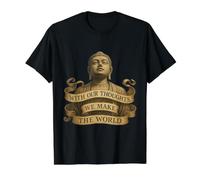 with Our Thoughts We Make the World - Buddha Quote - LOA Value Graphic T-Shirt, Men, Black, S