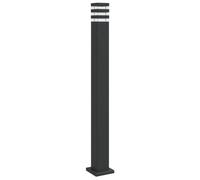 (with outlet, 110 cm/ 1 pcs) vidaXL Outdoor Floor Lamps with Sensors Pathway Standing Lamp Black Aluminium