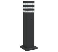 (with outlet, 50 cm/ 1 pcs) vidaXL Outdoor Floor Lamps with Sensors Pathway Standing Lamp Black Aluminium